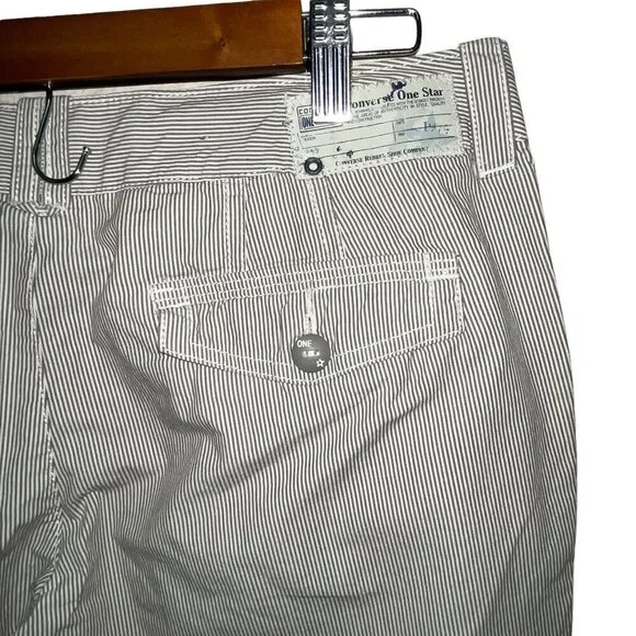 Converse One Star Cotton Engineer Blue White Stripe Pants Women's Size 8 - Picture 5 of 7